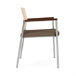 Avon Reception Guest Chair UPH Seat HPL Back / Silver Steel / Natural / Brown