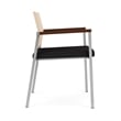 Avon Reception Guest Chair UPH Seat HPL Back / Silver Steel / Natural / Black