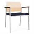 Avon Reception Guest Chair UPH Seat HPL Back / Silver / Natural / Navy Blue