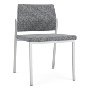 Avon Reception Waiting Armless Chair UPH Seat Back / Silver Steel / Gray