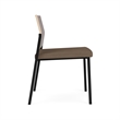 Avon Reception Armless Chair UPH Seat HPL Back / Black Steel / Walnut / Brown