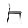 Avon Reception Armless Chair UPH Seat HPL Back / Black Steel / Walnut / Gray