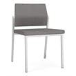Avon Reception Waiting Armless Chair UPH Seat Back / Silver Steel / Light Gray