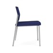 Avon Reception Waiting Armless Chair UPH Seat Back / Silver Steel / Blue