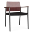 Avon Reception Guest Chair UPH Seat HPL Back / Charcoal Steel / Mahogany / Black