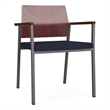 Avon Reception Guest Chair UPH Seat HPL Back / Charcoal / Mahogany / Navy Blue