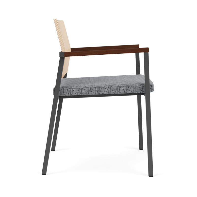 Avon Reception Guest Chair UPH Seat HPL Back / Charcoal Steel / Natural / Gray