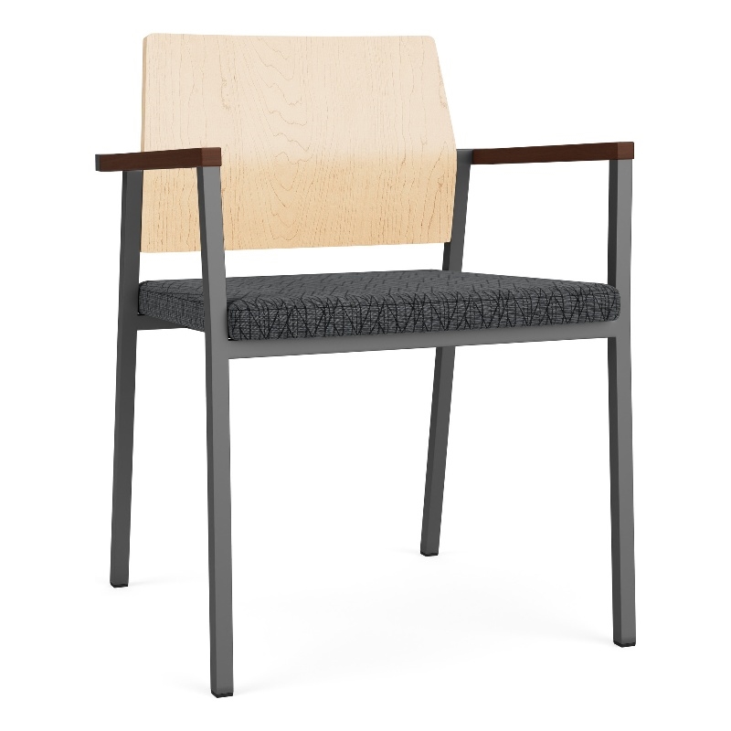 Avon Reception Guest Chair UPH Seat HPL Back / Charcoal / Natural / Dark Gray