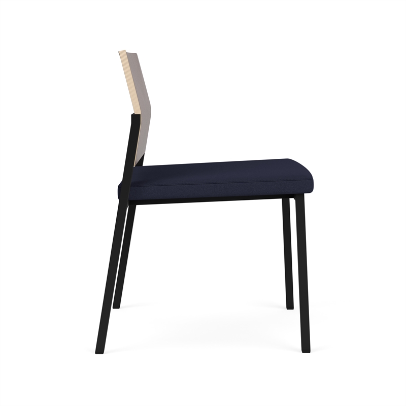 Avon Reception Armless Chair UPH Seat HPL Back / Black / Walnut / Navy Blue