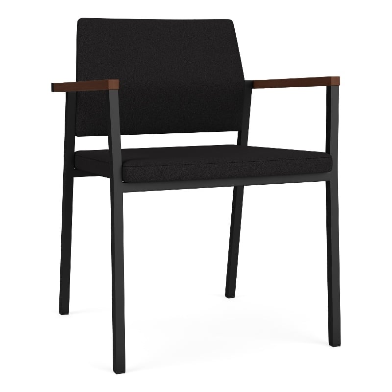 Avon Reception Waiting Guest Chair UPH Seat Back / Black Steel / Black