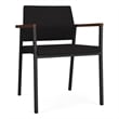 Avon Reception Waiting Guest Chair UPH Seat Back / Black Steel / Black