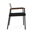 Avon Reception Guest Chair UPH Seat HPL Back / Black Steel / Walnut / Black