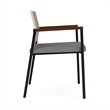 Avon Reception Guest Chair UPH Seat HPL Back / Black Steel / Walnut / Gray