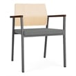 Avon Reception Guest Chair UPH Seat HPL Back / Charcoal Steel / Natural / Gray