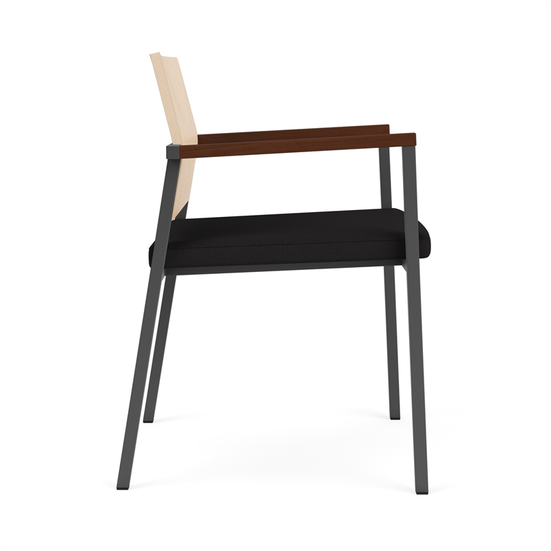 Avon Reception Guest Chair UPH Seat HPL Back / Charcoal Steel / Natural / Black