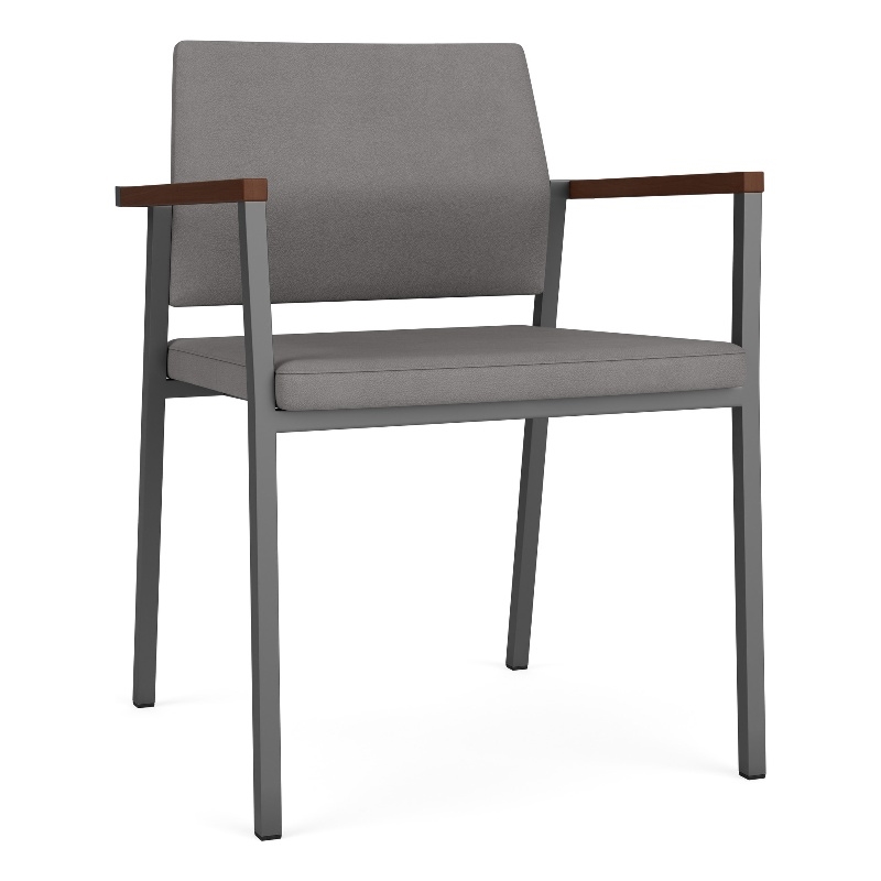 Avon Reception Waiting Guest Chair UPH Seat Back / Charcoal Steel / Light Gray
