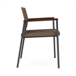Avon Reception Waiting Guest Chair UPH Seat Back / Charcoal Steel / Brown