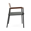 Avon Reception Guest Chair UPH Seat HPL Back / Black Steel / Walnut / Gray