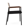 Avon Reception Guest Chair UPH Seat HPL Back / Black Steel / Walnut / Black