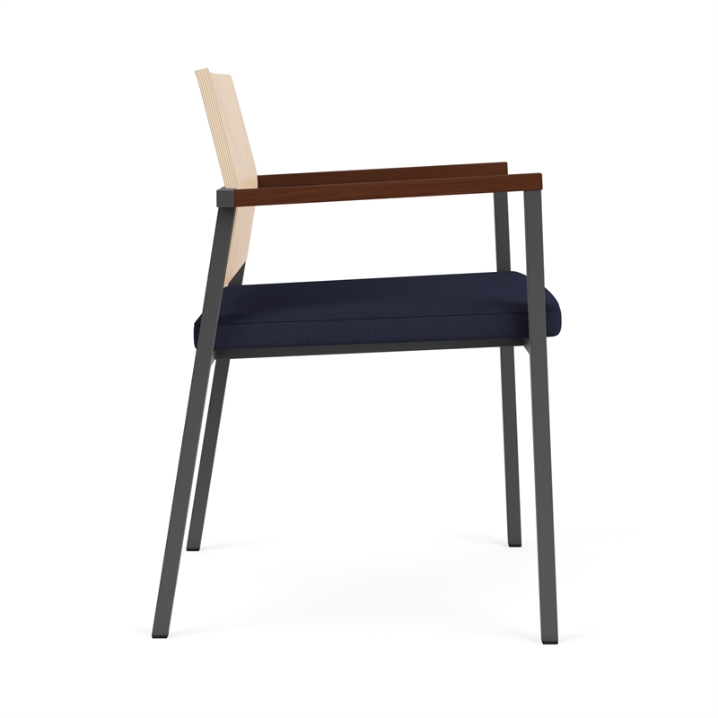 Avon Reception Guest Chair UPH Seat HPL Back / Charcoal / Natural / Navy Blue