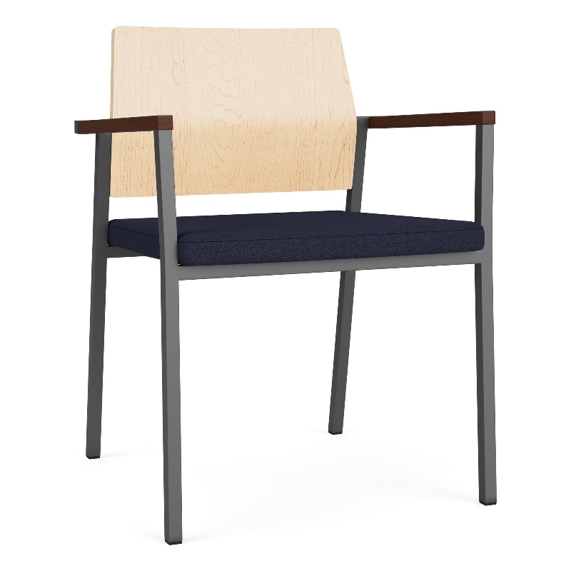 Avon Reception Guest Chair UPH Seat HPL Back / Charcoal / Natural / Navy Blue