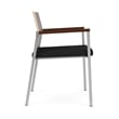 Avon Reception Guest Chair UPH Seat HPL Back / Silver Steel / Walnut / Black