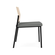 Avon Reception Armless Chair UPH Seat HPL Back / Black Steel / Natural / Gray