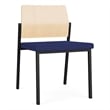 Avon Reception Armless Chair UPH Seat HPL Back / Black Steel / Natural / Blue