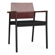 Avon Reception Guest Chair UPH Seat HPL Back / Black Steel / Mahogany / Black