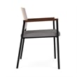 Avon Reception Guest Chair UPH Seat HPL Back / Black Steel / Mahogany / Gray