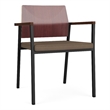 Avon Reception Guest Chair UPH Seat HPL Back / Black Steel / Mahogany / Brown