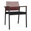 Avon Reception Guest Chair UPH Seat HPL Back / Black Steel / Mahogany / Black