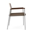 Avon Reception Guest Chair UPH Seat HPL Back / Silver Steel / Walnut / Brown