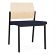 Avon Reception Armless Chair UPH Seat HPL Back / Black / Natural / Navy Blue