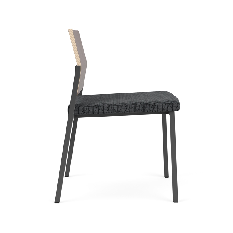 Avon Reception Armless Chair UPH Seat HPL Back / Charcoal / Walnut / Dark Gray