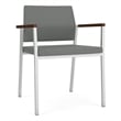 Avon Reception Waiting Guest Chair UPH Seat Back / Silver Steel / Light Gray