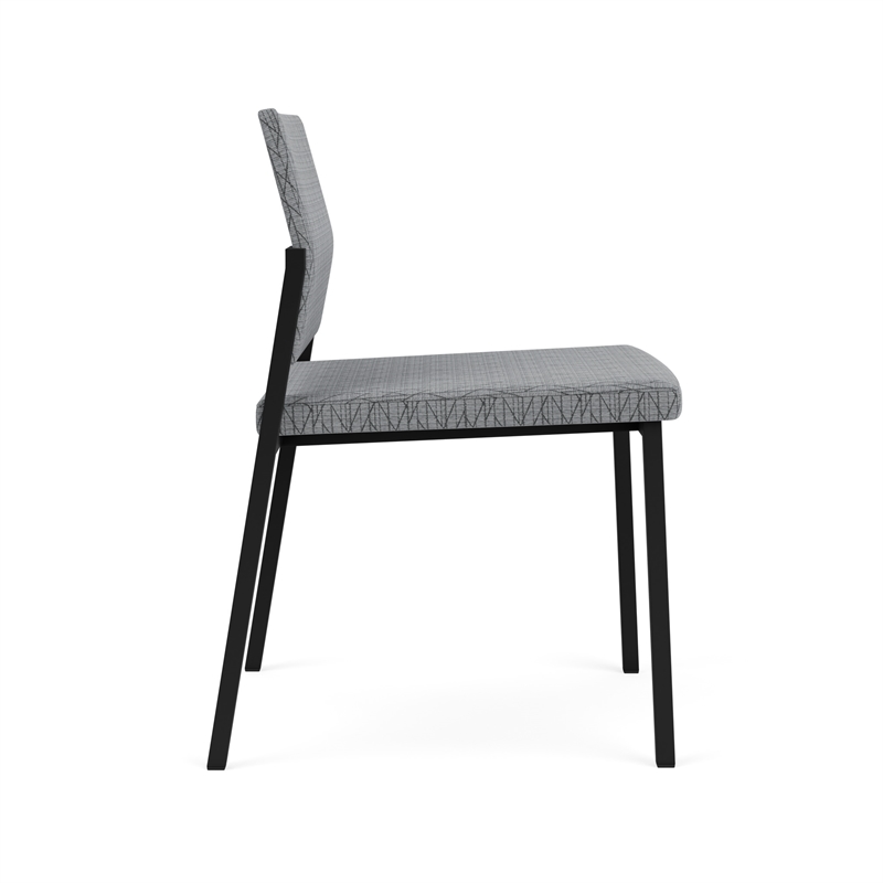 Avon Reception Waiting Armless Chair UPH Seat Back / Black Steel / Gray