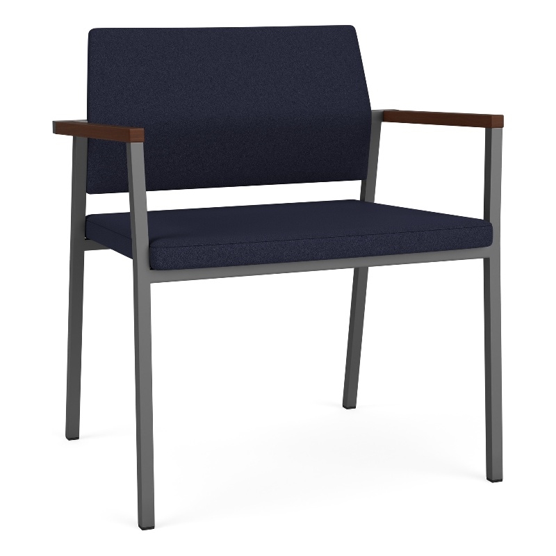 Avon Reception Waiting Armless Chair UPH Seat Back / Black Steel / Dark Gray