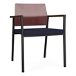 Avon Reception Guest Chair UPH Seat HPL Back / Black / Mahogany / Navy Blue