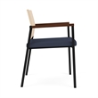 Avon Reception Guest Chair UPH Seat HPL Back / Black Steel / Natural / Blue