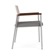 Avon Reception Guest Chair UPH Seat HPL Back / Silver Steel / Mahogany / Gray