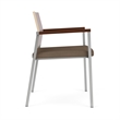 Avon Reception Guest Chair UPH Seat HPL Back / Silver Steel / Mahogany / Brown