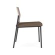 Avon Reception Armless Chair UPH Seat HPL Back / Charcoal Steel / Walnut / Brown