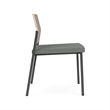 Avon Reception Armless Chair UPH Seat HPL Back / Charcoal Steel / Walnut / Gray