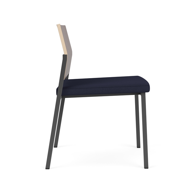 Avon Reception Armless Chair UPH Seat HPL Back / Charcoal / Walnut / Navy Blue