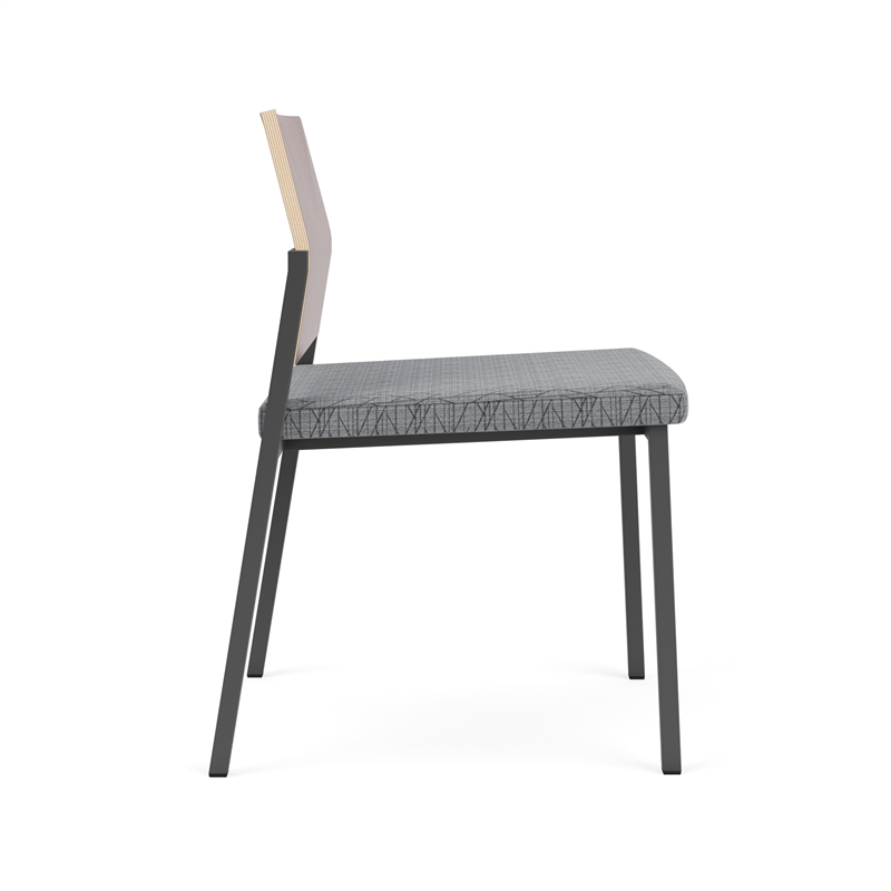 Avon Reception Armless Chair UPH Seat HPL Back / Charcoal / Mahogany / Gray