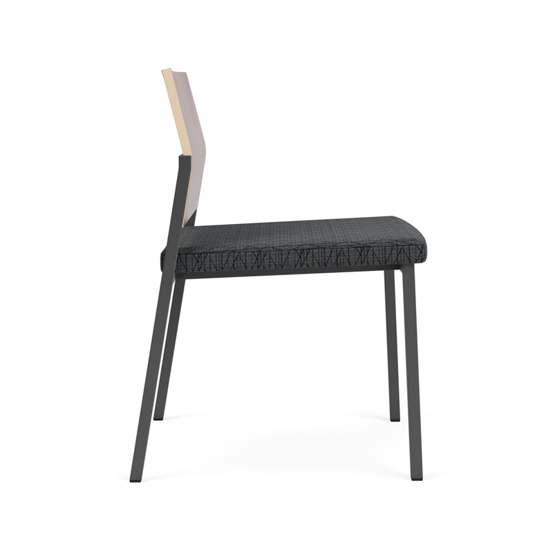 Avon Reception Armless Chair UPH Seat HPL Back / Charcoal / Mahogany / Dark Gray