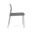 Avon Reception Armless Chair UPH Seat HPL Back / Silver Steel / Walnut / Gray
