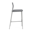 Avon Reception Waiting Room Cafe Stool UPH Seat Back / Silver Steel / Gray