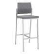 Avon Reception Waiting Room Cafe Stool UPH Seat Back / Silver Steel / Gray